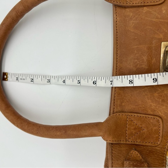 JOYN Canvas & Leather Satchel Tote Bag – Yellow Floral Print –Handmade Fair Trad - Picture 10 of 10